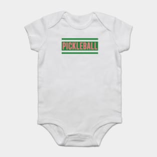 Vintage Retro Pickleball Design | Green & Pink Old Money Baby Bodysuit